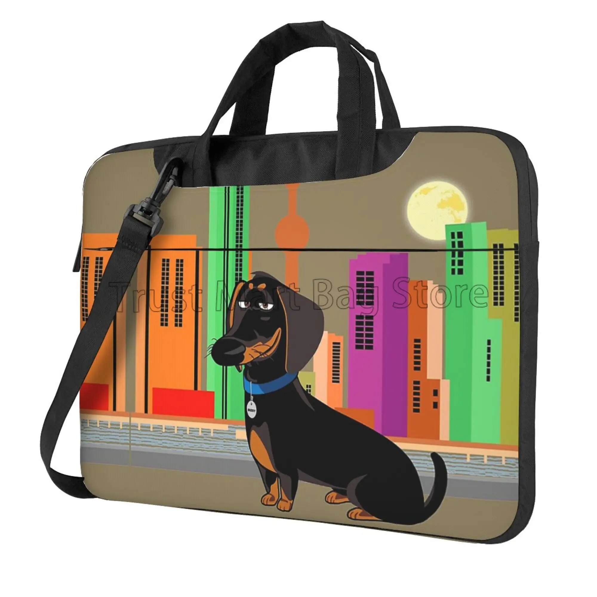 Laptop Backpack 15.6 - Sevimli Dachshund baskı dizüstü taşıma çantası