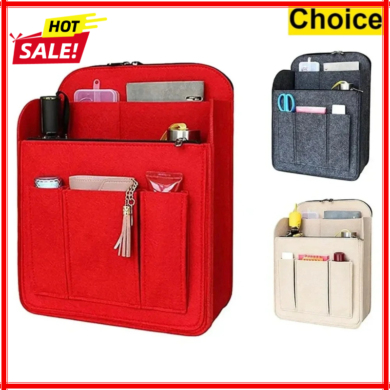 Backpack Insert Organizer - Makyaj Organizatörü Keçe Ekleme Çantası İç