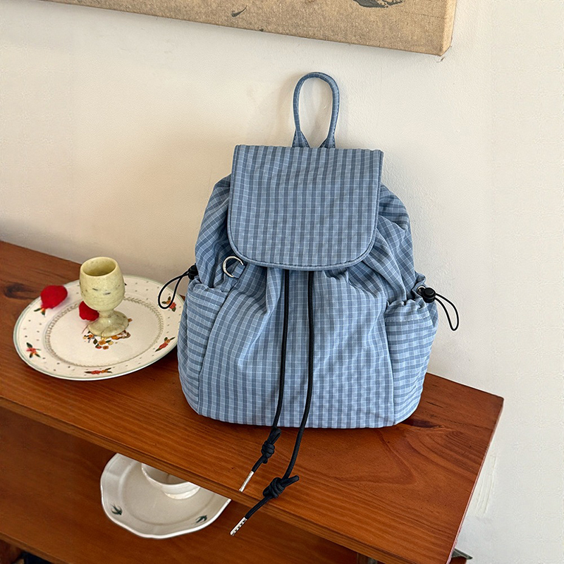 Canvas Backpack Casual - Ekose dizüstü hafif sırt çantası Canva