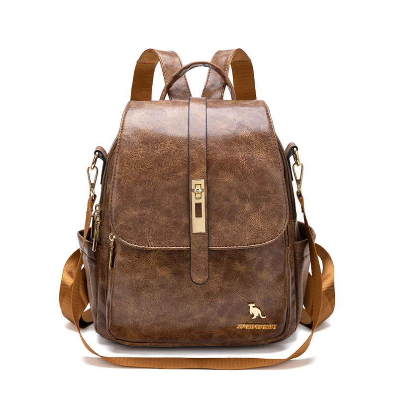 Leather Backpack Vintage - Kolej kadın sırt çantaları tasarımcı yumuşak