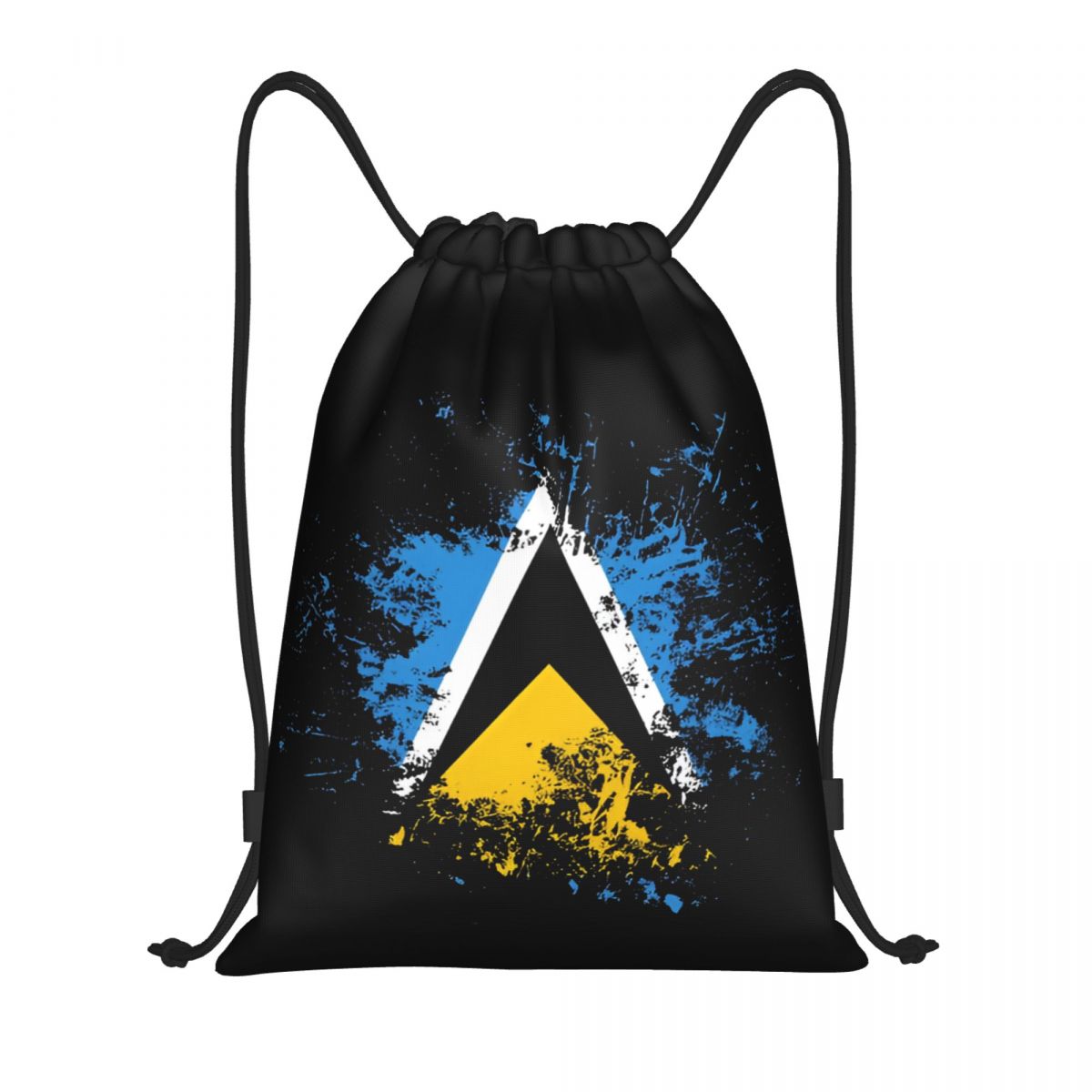 Drawstring Gym Bag - Saint Lucia ülke bayrağı suluboya İpli