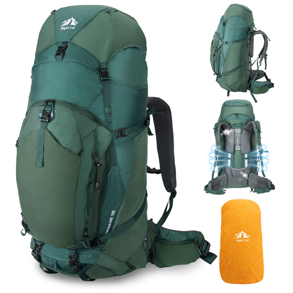 Rain Cover Backpack - Gece Kedisi İç Çerçeveli Yürüyüş Sırt