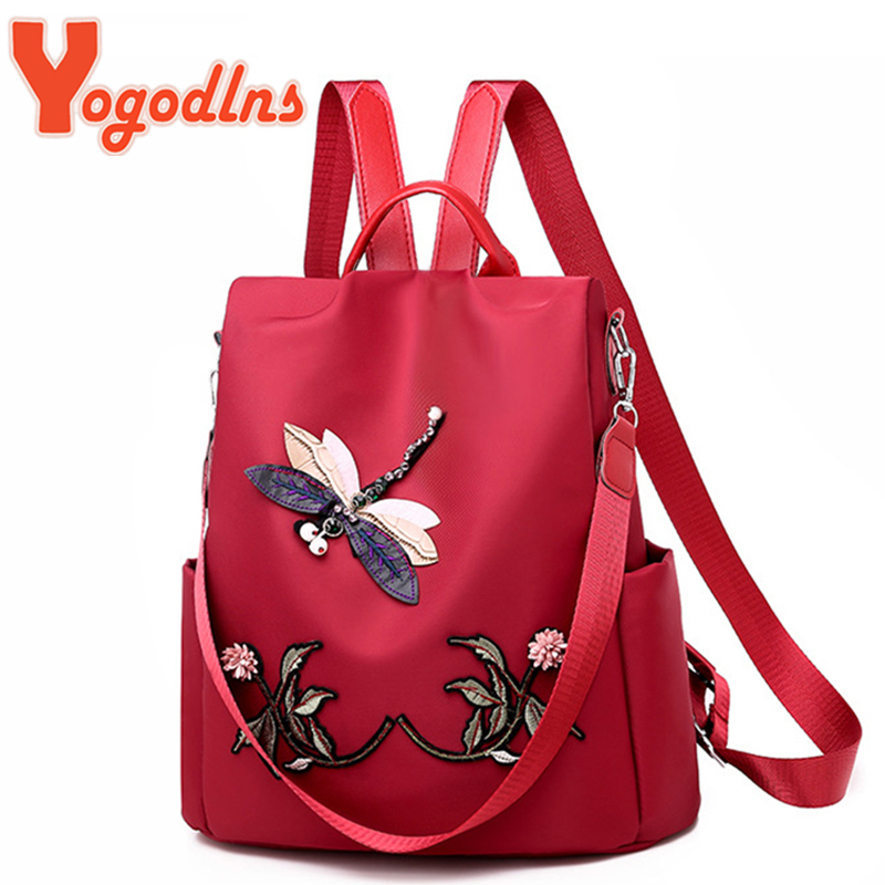 Fashion Backpack Women - Yogodlns moda nakış sırt çantası kadın